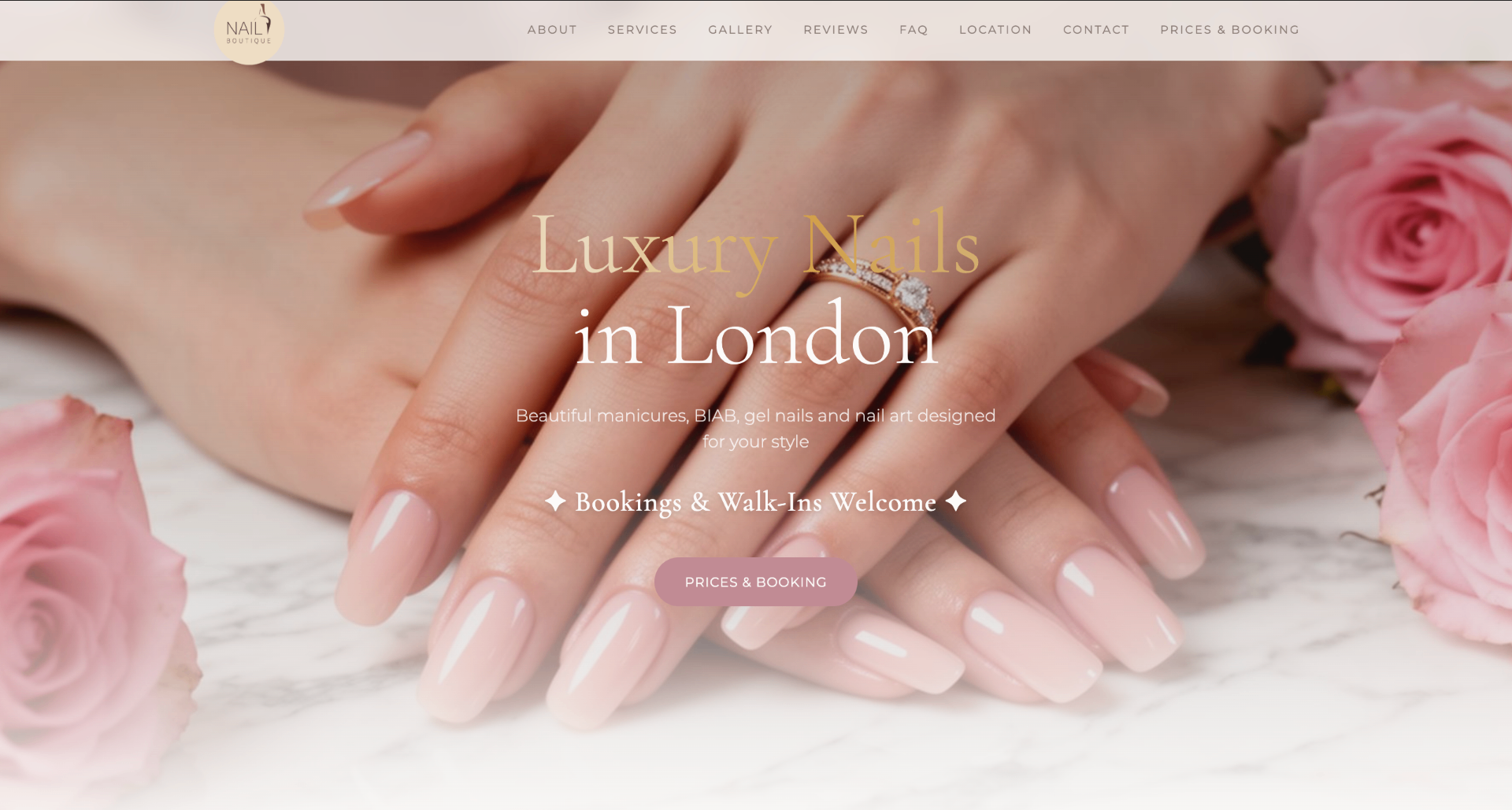 Nail Boutique website designed by Leo Digital